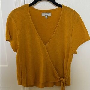 Madewell Golden Wrap Short Sleeve Top